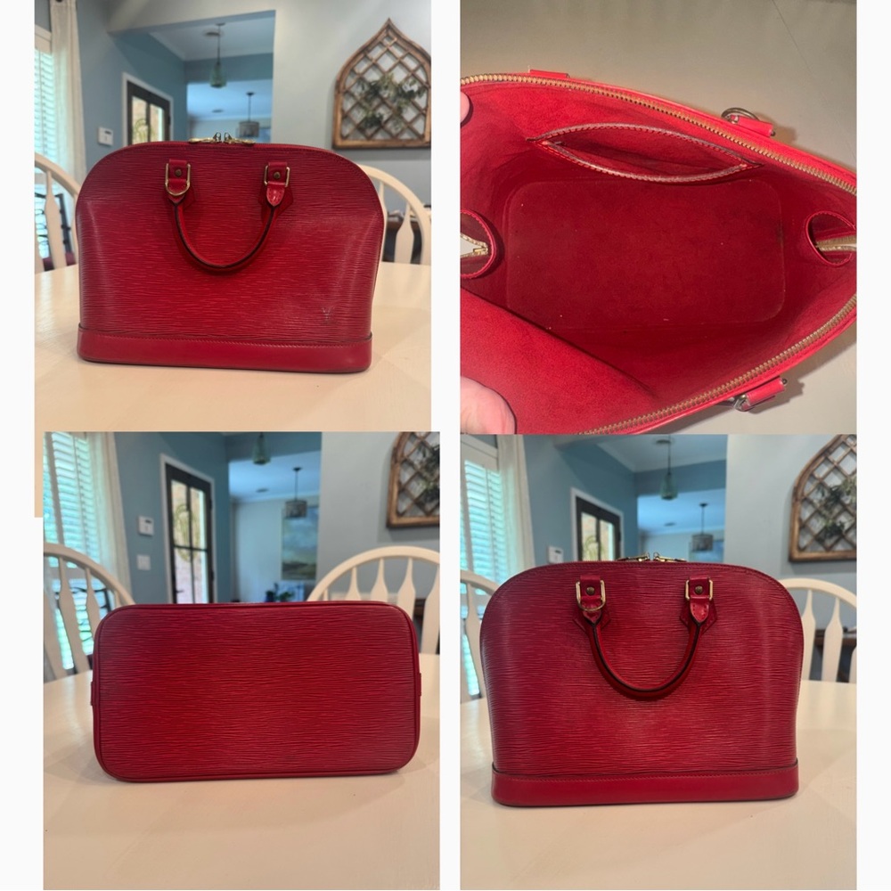 Louis Vuitton Red Leather Satchel